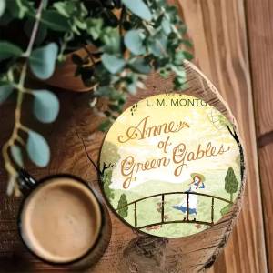 A-Anne Of Green Gables pattern art painted wooden anti-slip coasters suitable for decoration of living room kitchenware