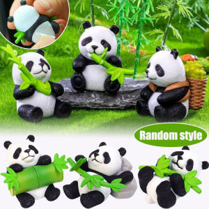 Cute Bamboo Panda Doll Car Decoration Car Center Console Dashboard Bamboo Panda Statue DIY Decoration Crafts Car Interior Ornament Random Style