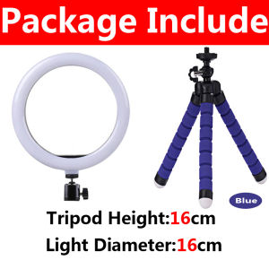 LED Ring Selfie Light Dimmable Photography Lighting Kit USB Charge Lamp with Tripod Support For Video Recording Live Broadcast
