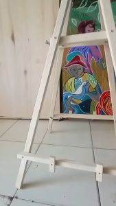 Stand Lukis 2 Sisi Sandaran Kanvas Sterofoam / Jagrak Mewarnai
