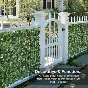 Faux Ivy Fence Privacy Screen with Mesh Back-Artificial Leaf Vine Hedge Outdoor Decor-Garden Backyard Decoration Panels Fence Cover Christmas decorative