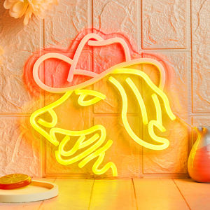 Chi-buy LED Neon CowBoy Retriever USB Powered Neon Signs Night Light 3D Wall Art Bedroom Room Decor Lamp Signs Birthday Gift