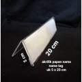 Papan nama akrilik Acrylic name tag 5 X 20 CM Satu sisi Segitiga. 