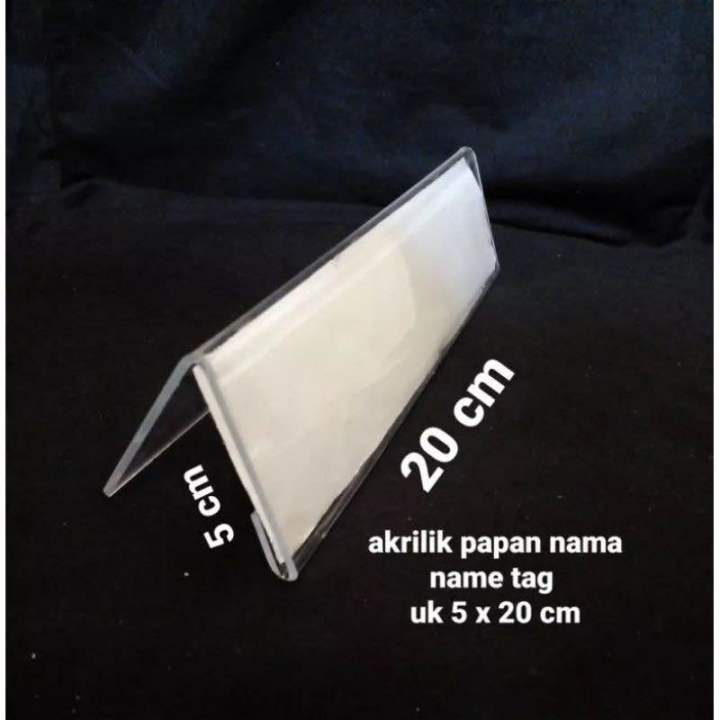 Papan nama akrilik Acrylic name tag 5 X 20 CM Satu sisi Segitiga
