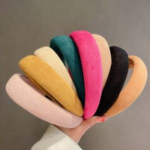 หวานผู้หญิงที่สง่างามผ้า H Airbands อุปกรณ์ผมปีกกว้างฟองน้ำ H Eadbands นุ่มหนังนิ่มกว้าง H Eadwear สำหรับสาวๆ