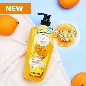 Ginvera World Spa Korea Shower Scrub Hallabong & Honey Citron 750ml
