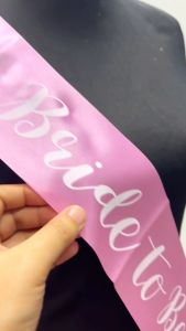 Bride to Be Sash Bridal Shower Satin Bachelorette Wedding Party Decor Gold Light Blue Fucshsia Pink Violet Red