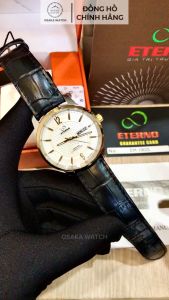 Đồng Hồ Nam ETERNO EM2002L Chính Hãng Kính Sapphire Máy Nhật Dây Da Chống Trầy Chống Nước Fullbox - Trắng Vàng