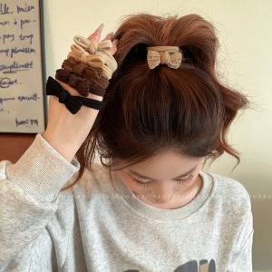 Brown High Elastic Hair Bands Hair Band Bows High Ponytail Hair String Hair Band for Bun Haircut Female Minimalistic Headdress