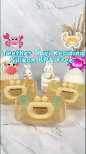 Mainan Bayi Teether Kepiting Lucu Free Box Mainan Gigitan Bayi Silikon BPA Free WJ042