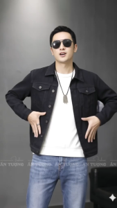 Áo khoác JEANS nam nữ AJ007 mẫu jacket cổ bẻ size lớn phối đồ đa dạng mặc thường ngày công sở