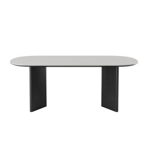 French Retro Solid Wood Dining Table Modern Cream Style American Household Restaurant Oval Composite Stone Plate Small Apartment Table