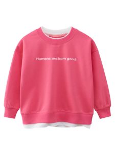 27home Pure Cotton Sweatshirt Korean Style Autumn Wear for Girls Lightweight Casual Top Spring Summer Thin Model Not Included