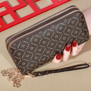Large-capacity Simple Long Wallet Faux Leather Zipper Purse Casual Multifunctional Clutch Bag