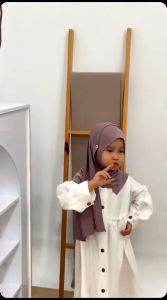 Jilbab anak perempuan Usia 2-8 tahun Kerudung Pashmina instan Kancing jersey premium Hijab instan anak