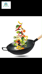 As Well As กระทะเหล็ก ด้ามจับไม้ ใช้งานง่าย