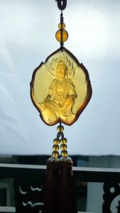 Dây Treo xe Ô Tô Phong thủy Phật Quan Âm Lá Bồ Đề Lưu Ly Khánh Treo Xe Hơi Phật Quan Âm