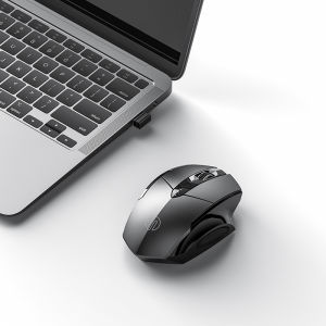 INPHIC A1 Bluetooth Mouse Rechargeable Wireless Mouse (Bluetooth 5.0/4.0+USB) Silent click 2400DPI Ergonomic Optical Mice for iPad Laptop Android Windows Mac OS