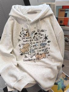 Girls Autumn Winter Hooded Cotton Sweatshirt Fleece Lined Pure Cotton Retro American Style Childrens Winter Hat Shirt