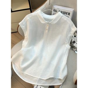 V.C.I | French Style Collarless Short Sleeve Slimming Summer Top