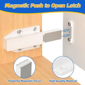 Magnetic Push Latch Press Out Latch Push to Open Cabinet Hardware Magnetic Touch Latches Push Release Kitchen Drawer Push Catch
