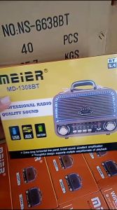 Speaker Radio Retro Vintage MD-1308BT BARU dengan Lampu Disko yang Dapat Diisi Ulang Penyiaran AM/FM/SW3 BT TF USB Pemutar LED
