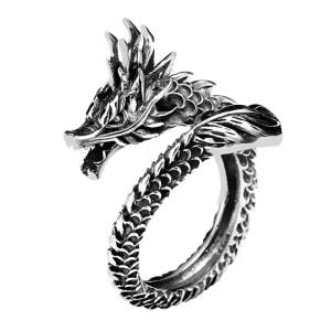 1 Set Fashion Adjustable Dragon Ring Men Women Jewelry Opening Rings Dragon Shape Around The Ring Man Gifts