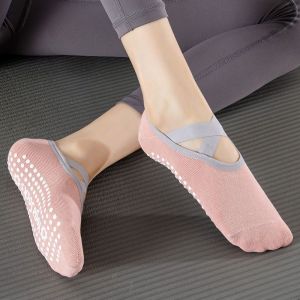 Professional Yoga Socks for Women Pure Cotton Anti-Slip Silicone Indoor Fitness Dancing Pilates Sport Socks Short Length