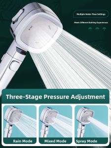 Handheld Shower Head Bathroom Bathing Hot Water Heater Spray Head Pressure Adjustment Modern Style Fixed Rotatable Bracket