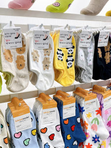 เกาหลี ผู้หญิง ถุงเท้าที่มองไม่เห็นบางกันลื่น การ์ตูน หมีกระต่าย ฤดูร้อน ถุงเท้าเรือ ผ้าฝ้าย หวาน สไตล์บ้านถุงเท้าสบาย