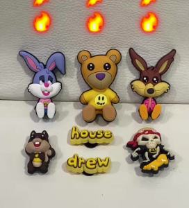 Jibetz Cartoon Shoe Charms Set for Women - Cute Animal & Emoji Decorations