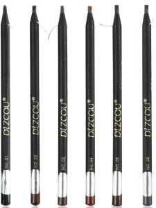 ดินสอเขย่าขนตา DLZCOU ด้ามข้างแบน ด้ามข้างสองด้าน ป้องกันเหงื่อ ไม่ไหลลื่น ดินสอเขย่าขนตาด้านบนพร้อมแปรงสำหรับทุกสภาพผิว