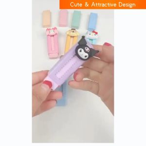 [Sanrio Eraser] Cute Large Eraser Kuromi Hello Kitty Children Retractable Eraser | Pemadam Sanrio | 可爱铅笔擦 胶擦 可伸缩 库咯米胶擦