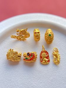 S925 Antique Silver Gold Plated Pendant Beads Bracelet Necklace Pearl Lucky Charm Drop Earrings Fashion Jewelry Accessories