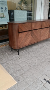 (FREE Installation+Shipping) KBS Genava 7FT TV Cabinet / High Quality / Solid Wood / 4 Drawers Storage / Modern Minimalist / Mid-Century Modern / L210 x D40 x H50 cm
