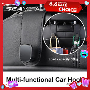 SEAMETAL Hidden Car Back Seat Hook Headrest Suede Leather Soft Hanging Hook 20kg Load-Bearing Wear-Resistant Rear Row Hanger
