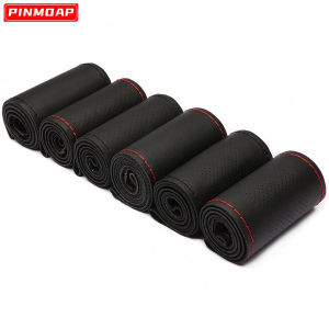 38cm DIY Genuine Leather Car Steering Wheel Cover With Needles Thread Stitch Wrap Car Steering Wheel Protective Cover Accessory