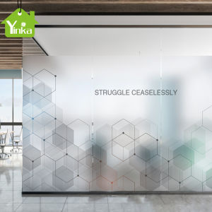 Customized Geometric Modern Conference Room Static Frosted Glass Sticker Transparent Film Minimalist Window Office Sun Protection