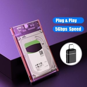 Congdi | 2.5" Hard Drive Enclosure Ultra-Fast 5Gbps,ABS Material Tool-Free External Storage Case for 7mm/9.5mm SATA HDD & SSD