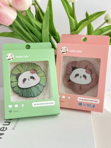 Silver Foil Wooden Panda Fridge Magnet Rotating Flower Design Cultural Creative Gift Souvenir from Chengdu Cartoon Animation