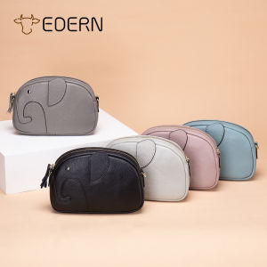 EDERN Cute Elephant Sling Bag for Women Girls Genuine Leather Shoulder Bag Small Crossbody Bag Phone Pouch Fashion Clutch Bag