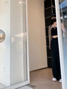 Quần ống rộng nữ lưng cao thun sau dáng suông dây kéo dấu bên hông phối dây nơ siêu cute - OR243