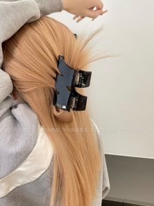 High Quality Large Size Acetate Hair Claw Clip Shark Bite Texture Coffee Milk Pattern Hair Accessories Fashionable Korean Style