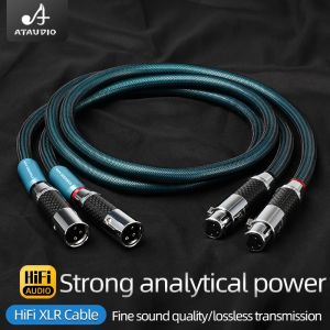 HiFi XLR Audio Cable Hi-end 8N OCC Silver-plated 2XLR Male to 2XLR Female Balanced Adapter Wire for Microphone Amplifier