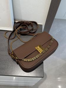 Korean Fashion High-End Chain Handbag Soft Leather Lychee Pattern Small Square Bag Single Shoulder Slant Cross Womens Bag