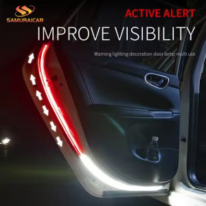 2pcs LED Car Door Opening Warning Atmosphere Light Strip 120cm Decoration Welcome Decor Ambient Lamp Safety Auto Accessories 12v