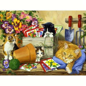 500/1000/1200/2000PCS Jigsaw Puzzle for Adults Painting The Cat in The Bower Paper Puzzles Home Decor Wall Display Festival Gift