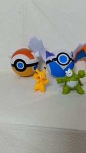 Vỉ Đồ Chơi Mô Hình Quả Cầu Pokemon Set 6 trứng và 8 nhân vật Pikachu Charizard Gyarados Pokémon