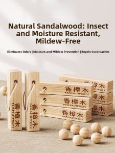 MONLEYTA | Natural Camphor Wood Stick Deodorant Pest Control Wardrobe Moisture Proof Cockroach Repellent Fragrant Camphor Wood Ball Block