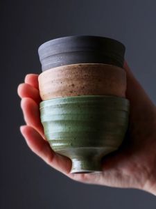 Handmade Large Footed Tea Cup 80ml Single Piece Ceramic Gongfu Tea Set Vintage Style Chinese Style Hostess Cup High Quality